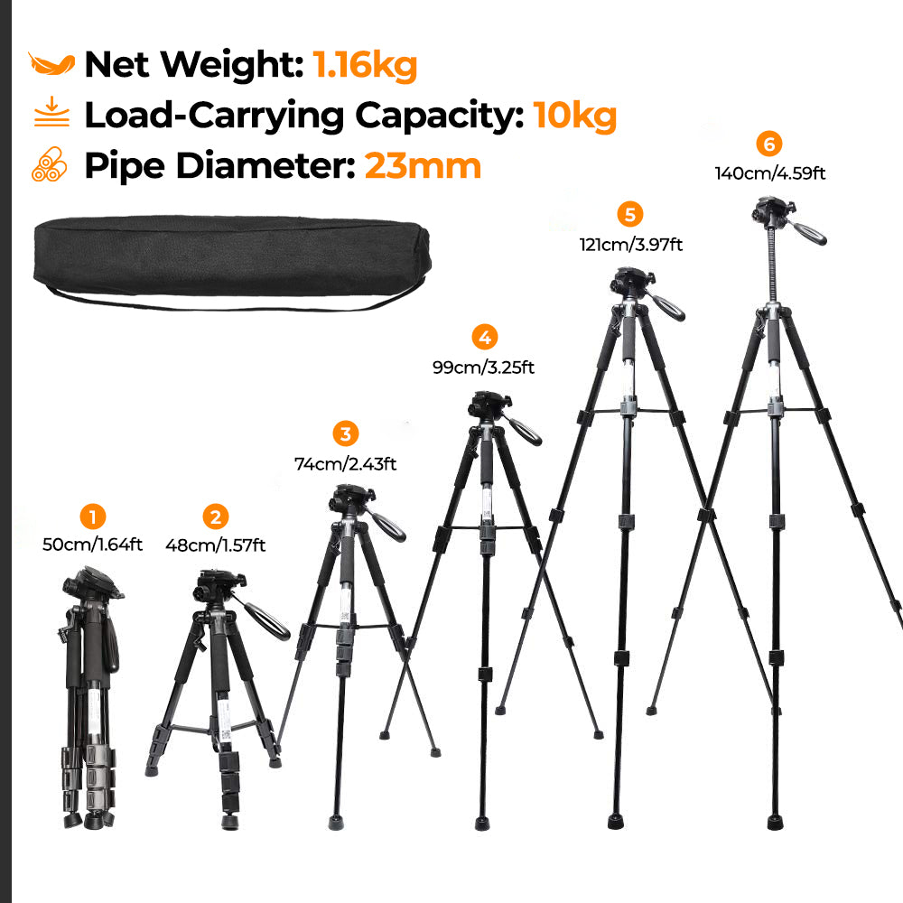 Huepar TPD14 - 56 inch/143cm Tripod Adjustable