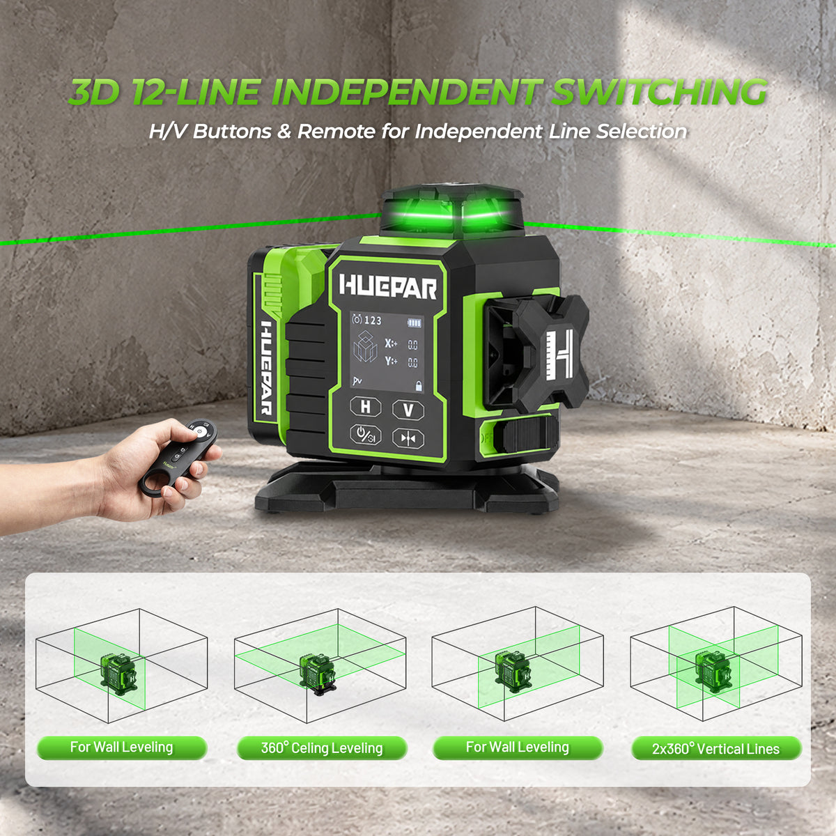 Huepar W03CG Laser Level - 3D Laser Levels