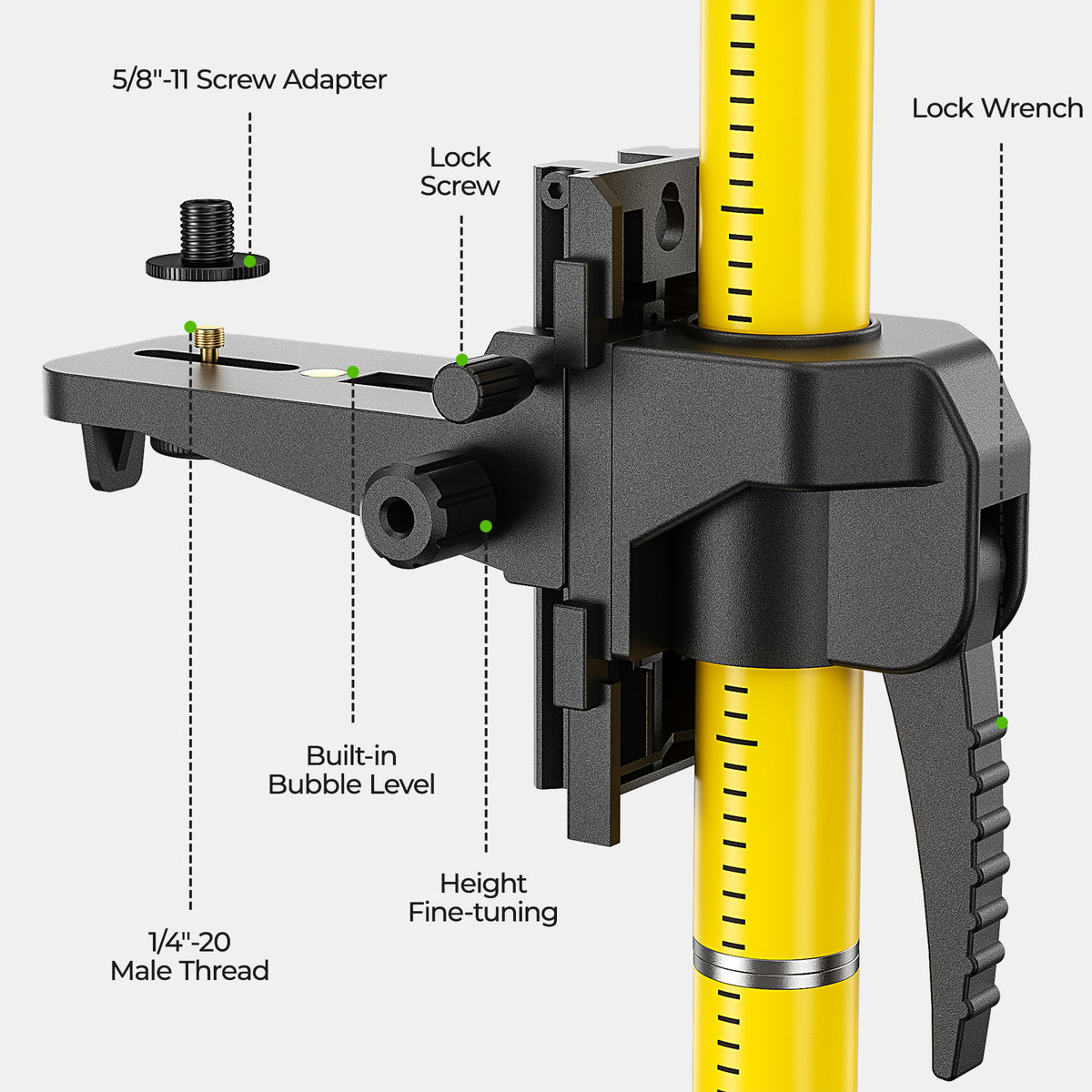 Huepar LP36 - 3.7m/12ft Laser Telescoping Pole