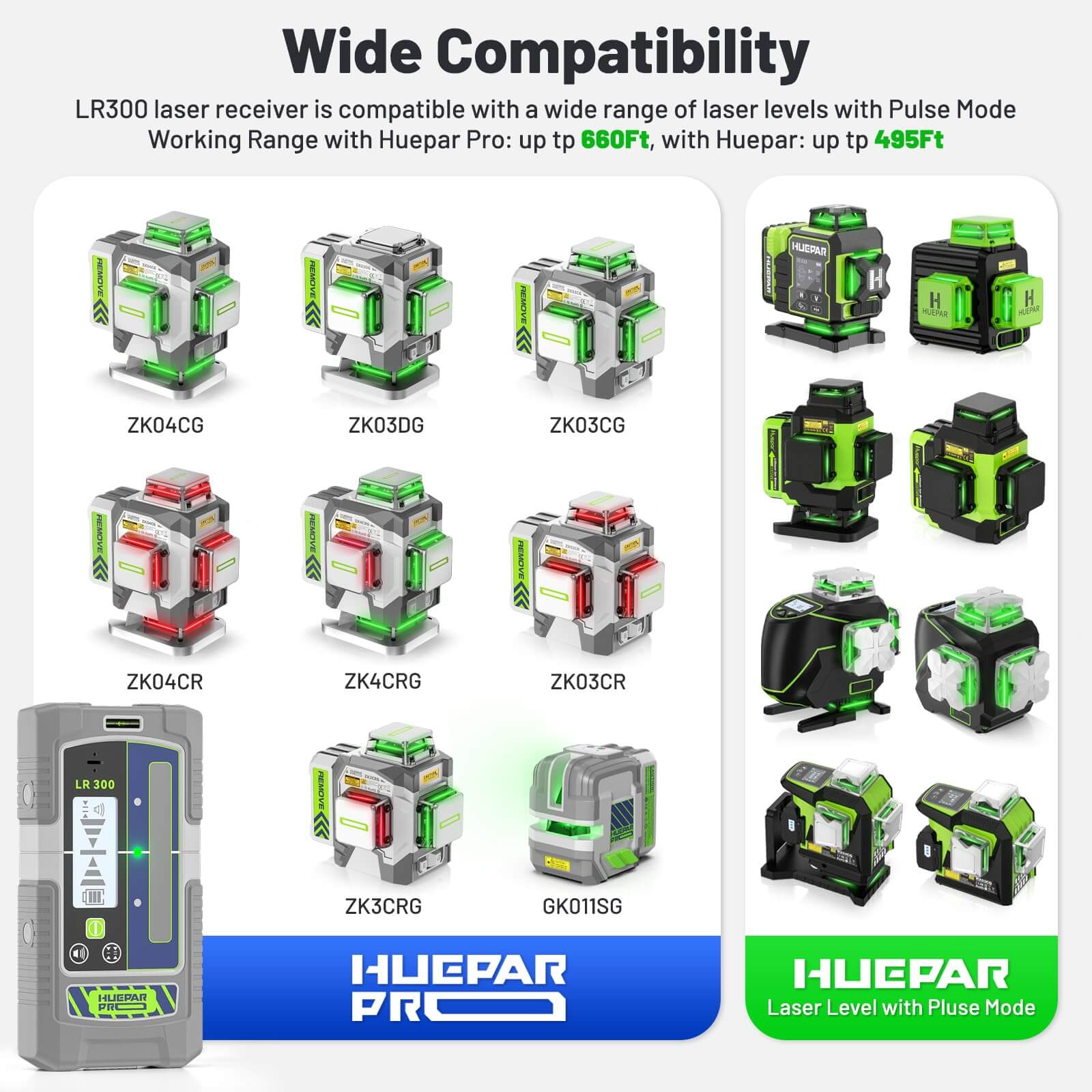 Huepar Pro LR300 - Laser Detector/Line Laser Receiver - Line Laser Receiver