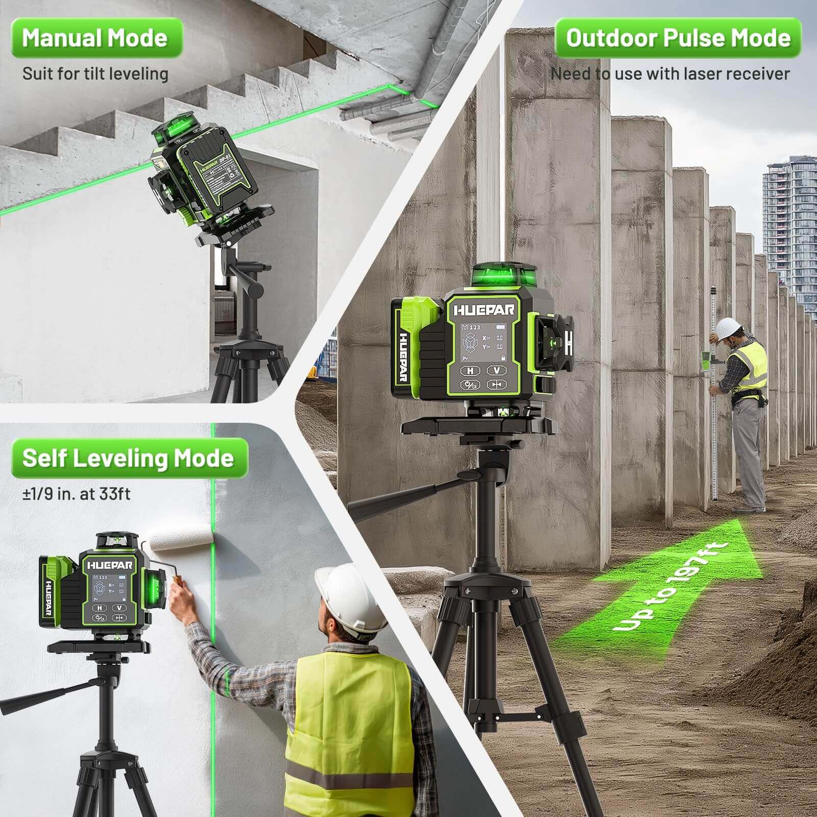 Huepar W04CG Laser Level - 4D Laser Levels