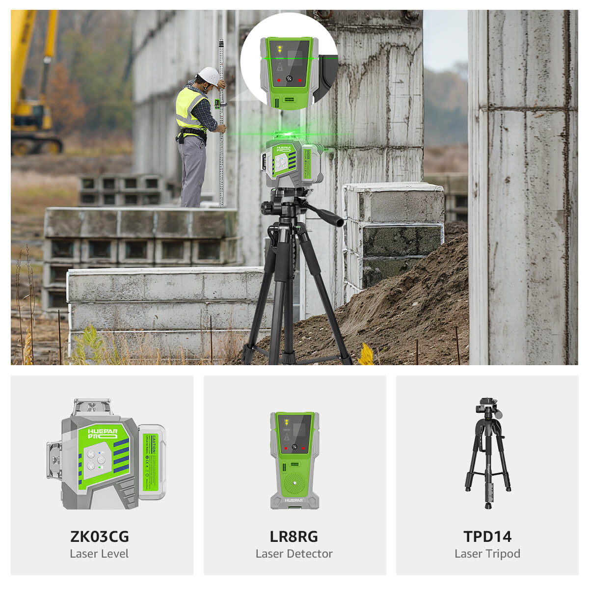 Lot set Niveau Laser Huepar Z03CG 3d vert bluetooth 2 Lot set Niveau Laser Huepar Z03CG 3d vert bluetooth 2