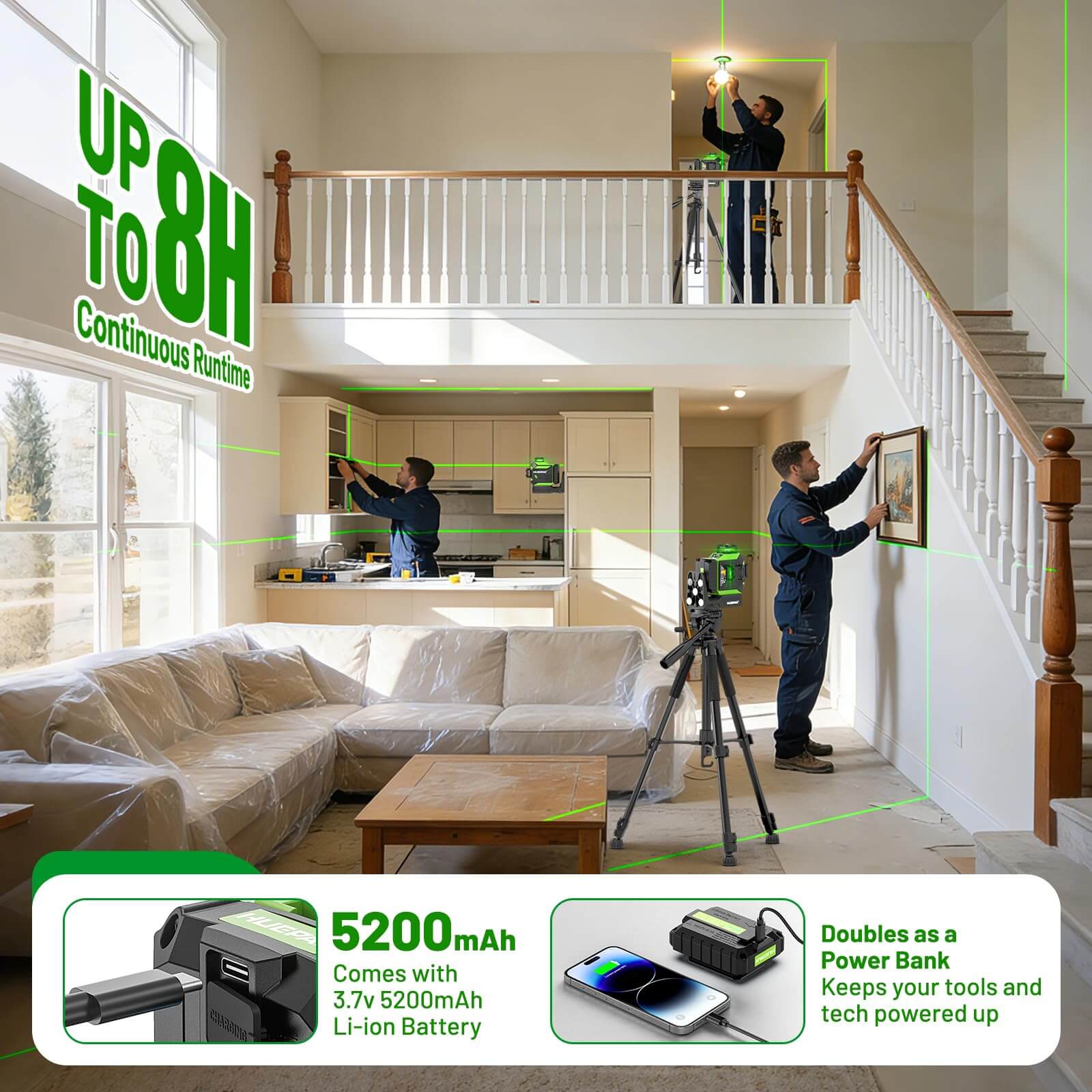 Huepar 703TR Laser Level - 3D Laser Levels