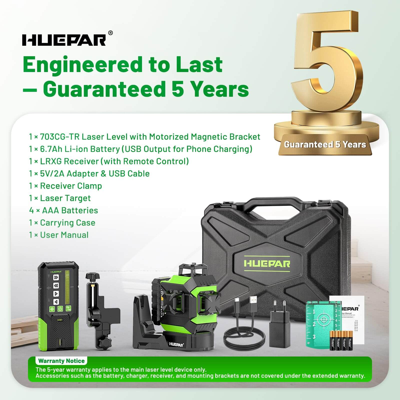 Huepar 703TR Laser Level - 3D Laser Levels