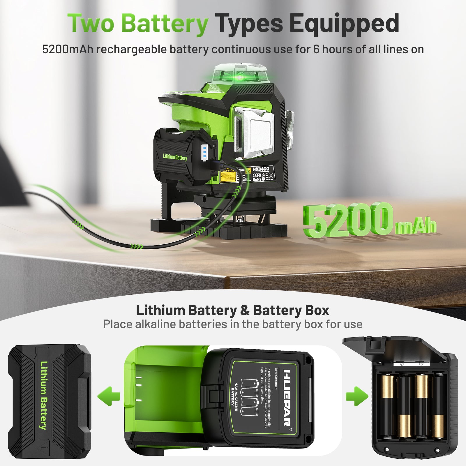 Huepar HX04CG Laser Level - 4D Laser Levels