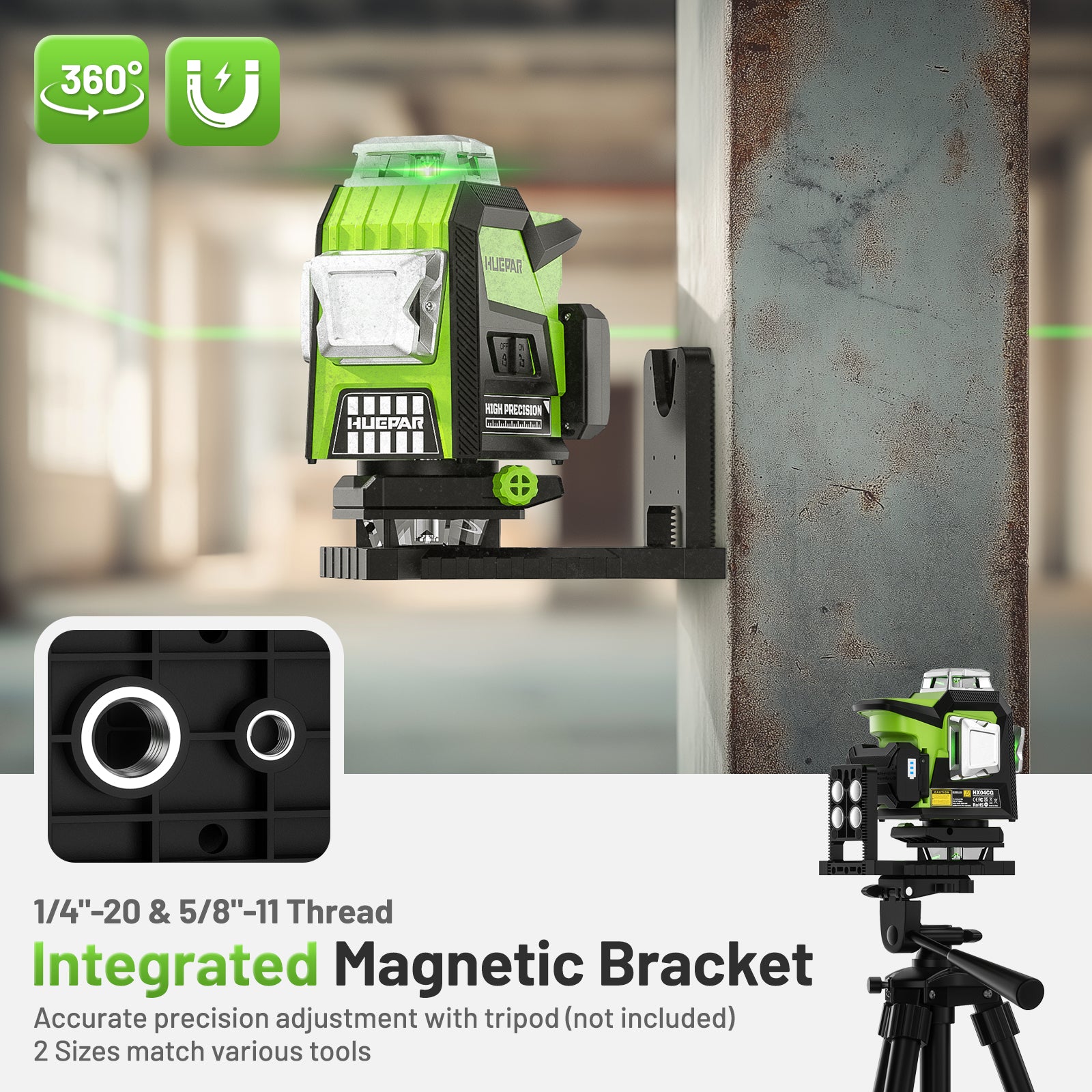 Huepar HX04CG Laser Level - 4D Laser Levels