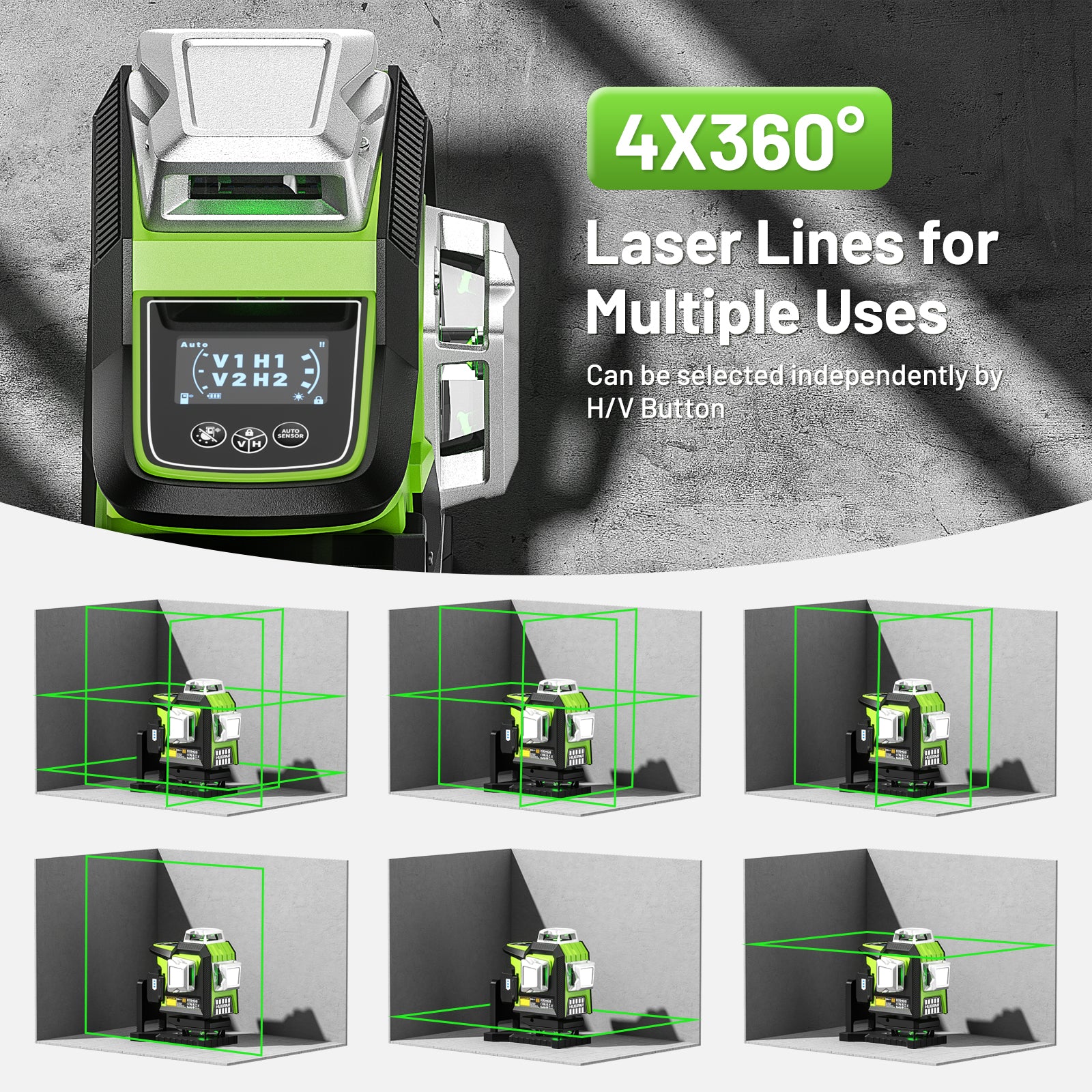 Huepar HX04CG Laser Level - 4D Laser Levels