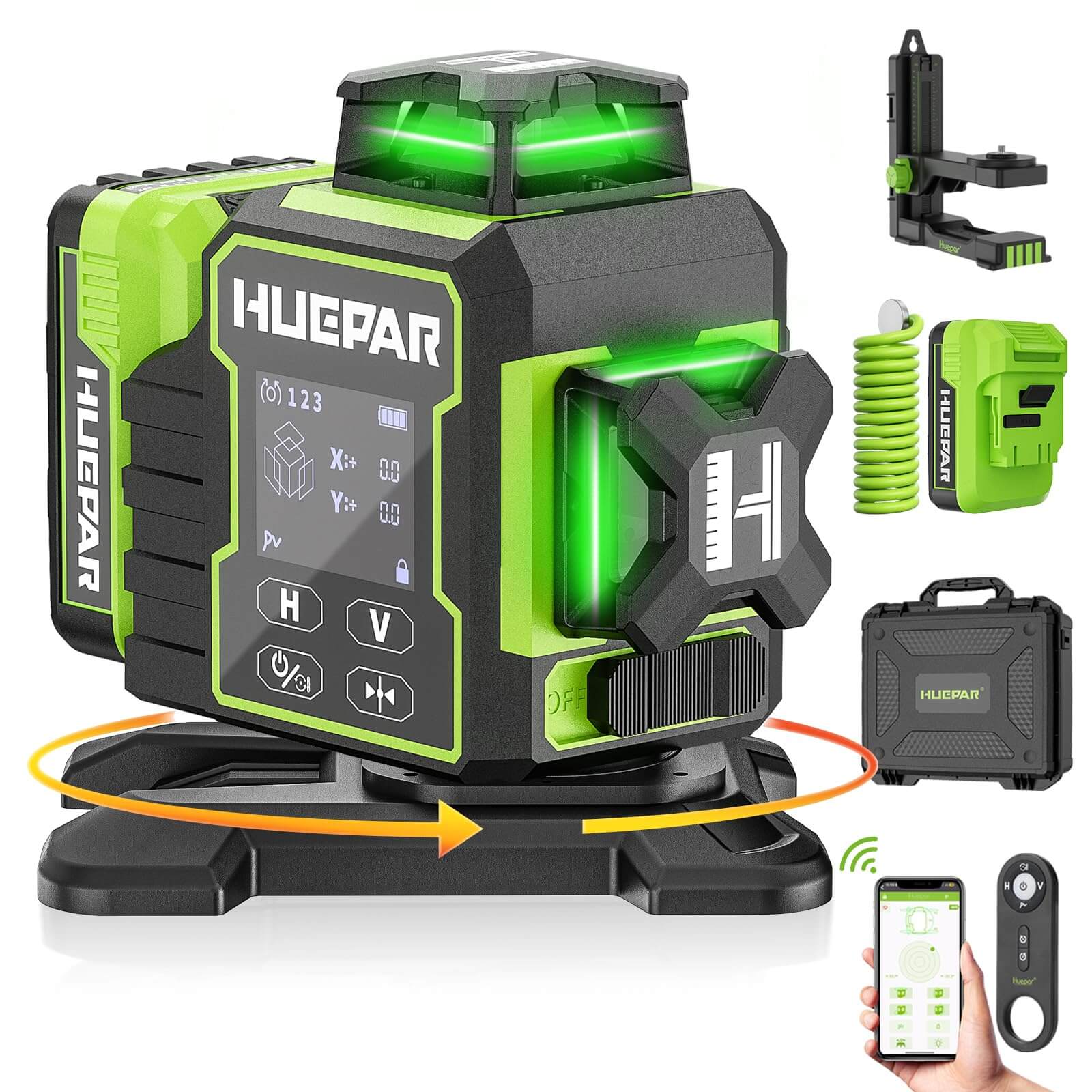 Huepar W03CG Laser Level - 3D Laser Levels