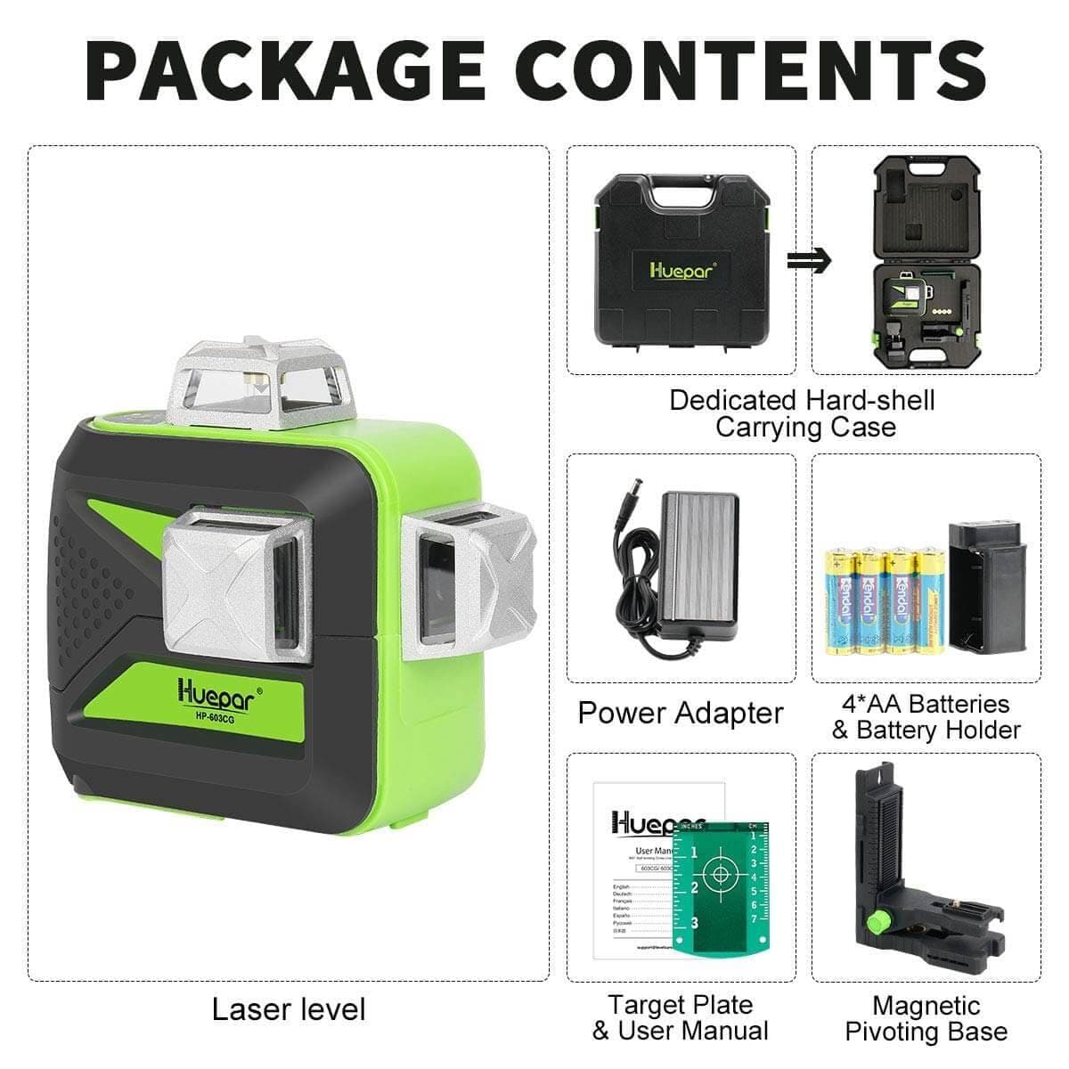 Huepar 603CG-H Laser Level - 3D Laser Levels