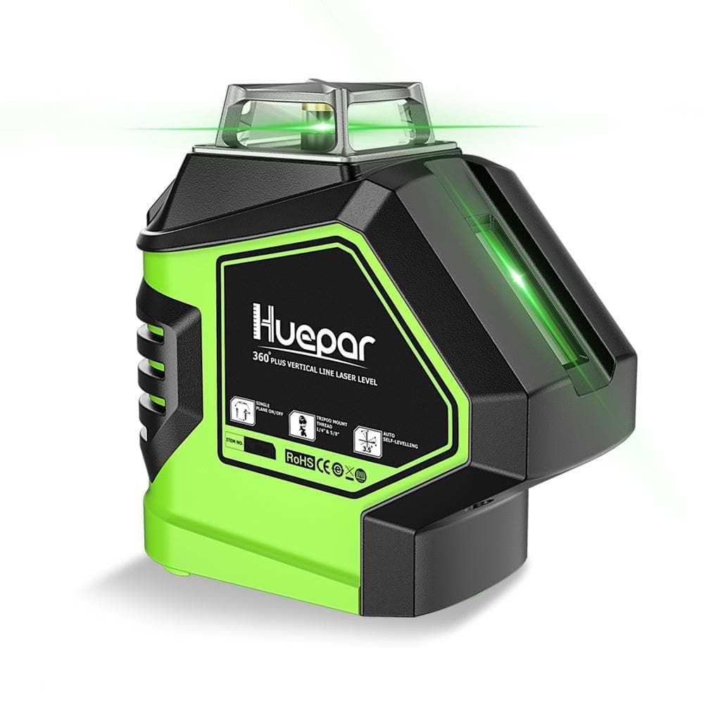 Láser Huepar Green Laser Level DIY Cross Line, autonivelante 9011G, verde  brillante