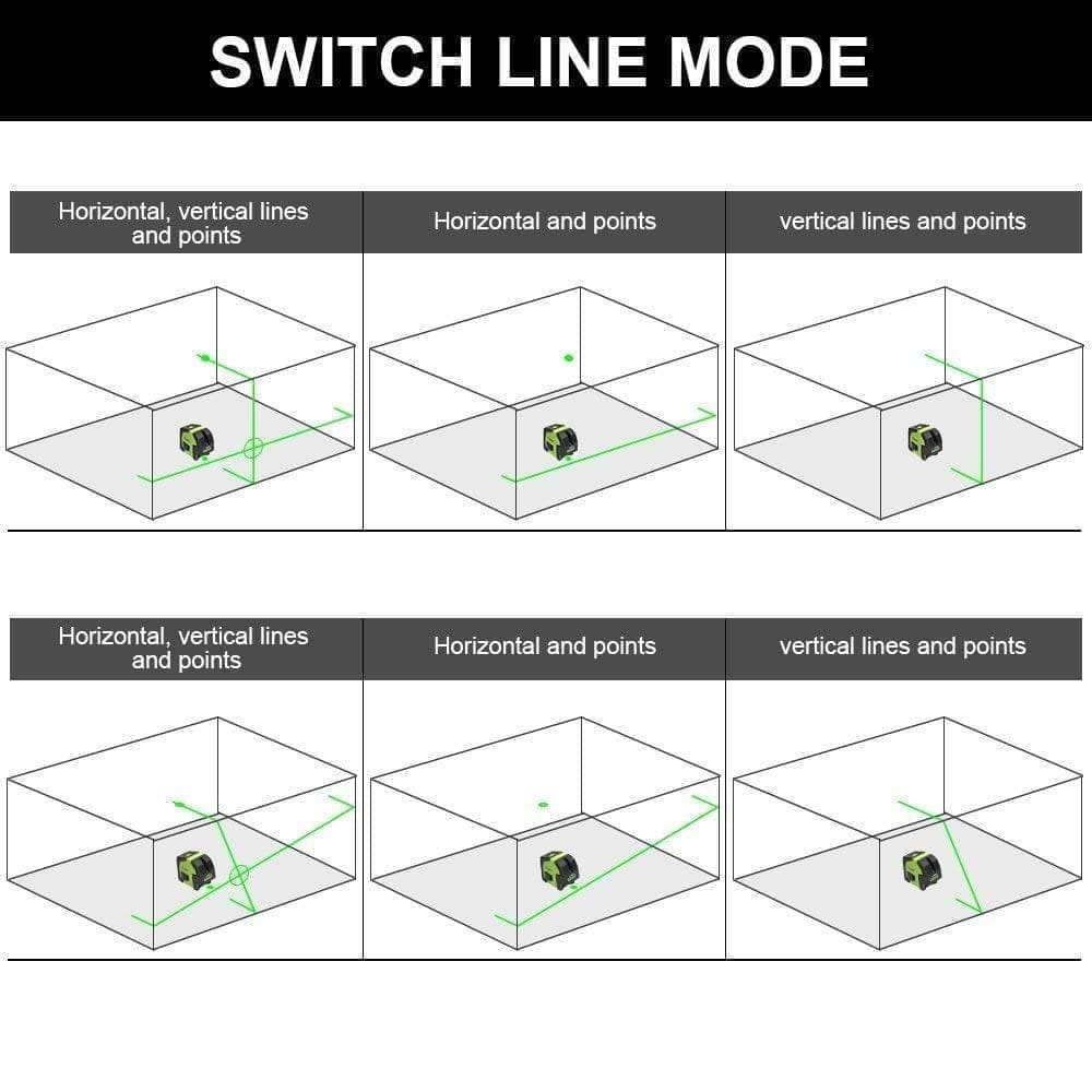 Huepar 8211G Laser Level - Cross Line Laser Level
