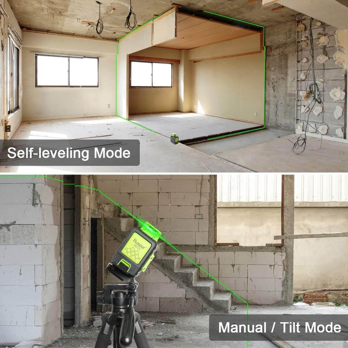 Huepar B21CG Laser Level - Cross Line Laser Level
