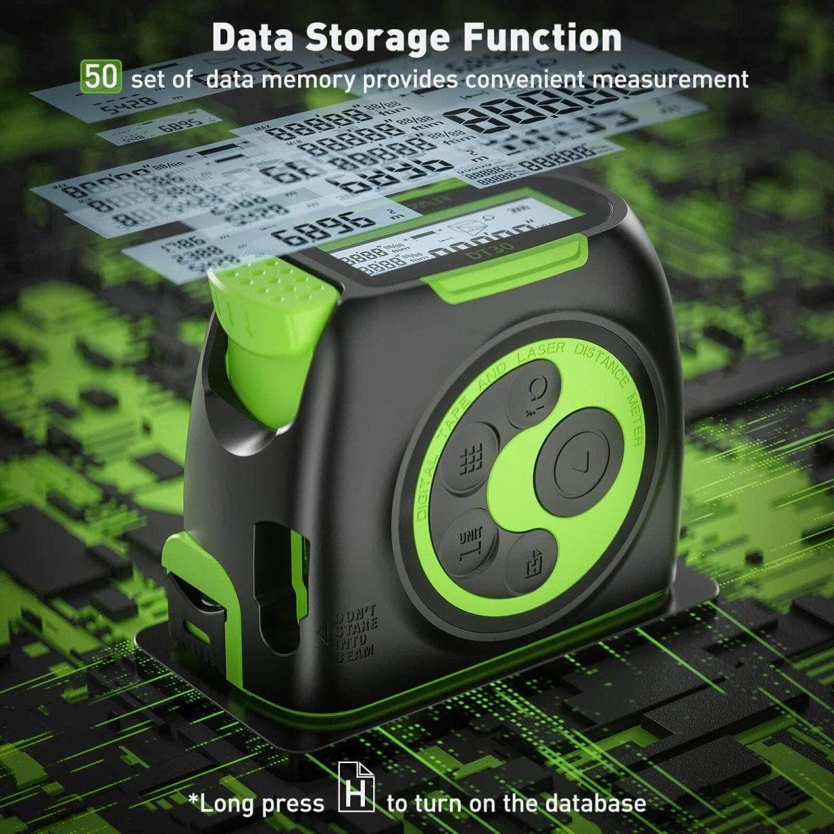 Huepar DT30 - 60M Laser Tape Measure Digital Distance Meter - Laser Distance Meter