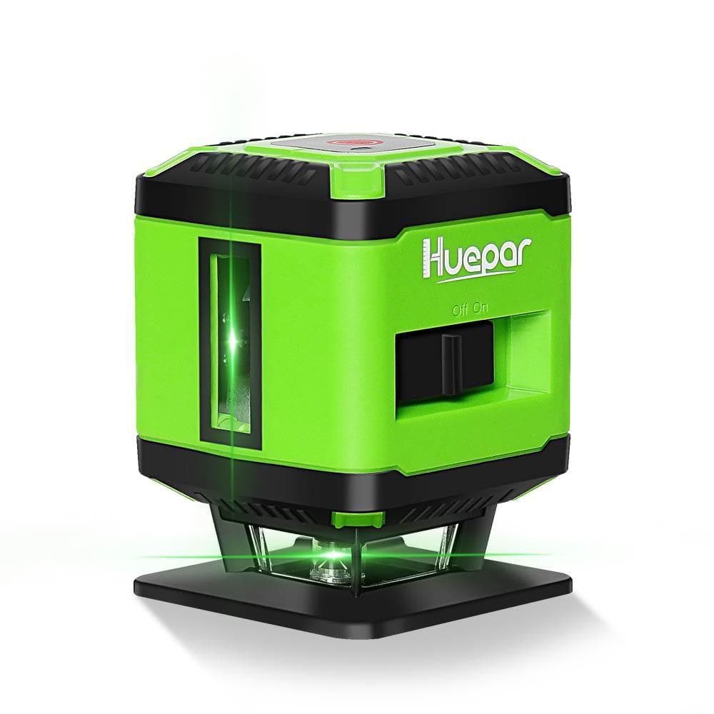 Huepar 3 x 360 Degree Cross Line Laser Level Green Beam Self-Leveling Laser  Level Tools with Magnetic Pivoting Base GF360G