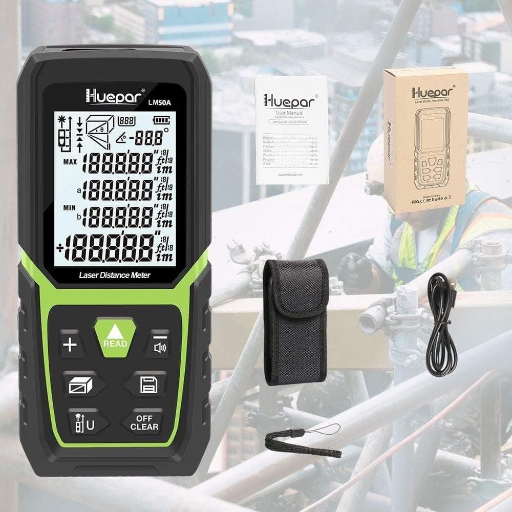 Huepar LM50A - 50M Laser Distance Meter - Laser Distance Meter