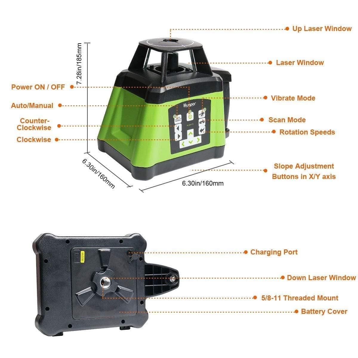 Huepar RL200HVG Laser Level - Rotary Laser Levels