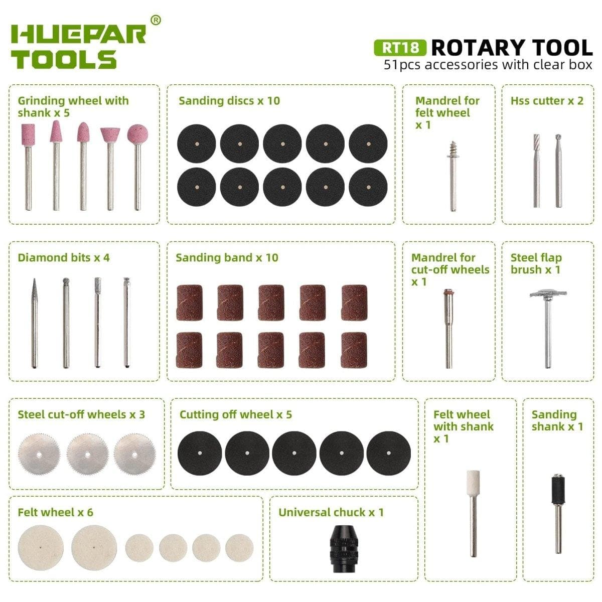 Huepar RT18 18V Rotary Tool Kit with Free Shipping from HUEPAR US0