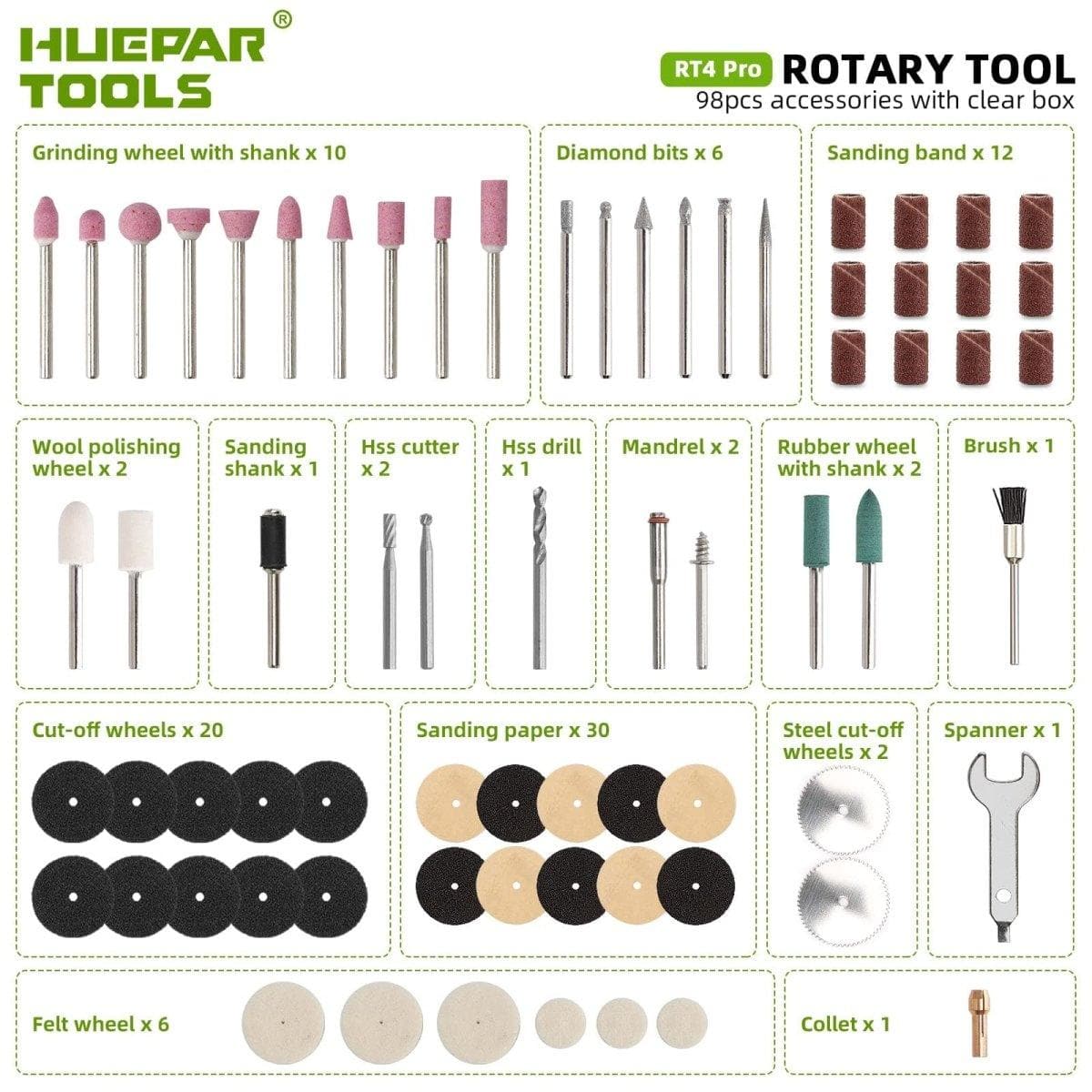 Huepar RT4 Basic Mini Power Rotary Tool with free shipping by HUEPAR US3