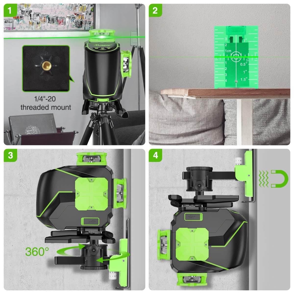 Huepar S04CG-L Laser Level - 4D Laser Levels