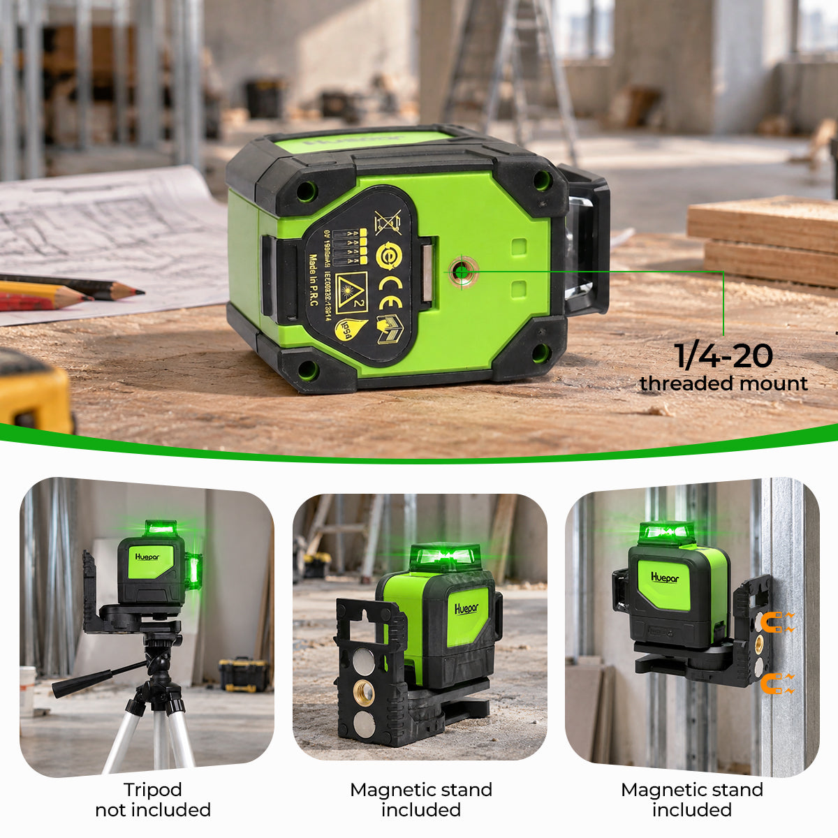 Huepar 902CG Laser Level - 2D Laser Levels