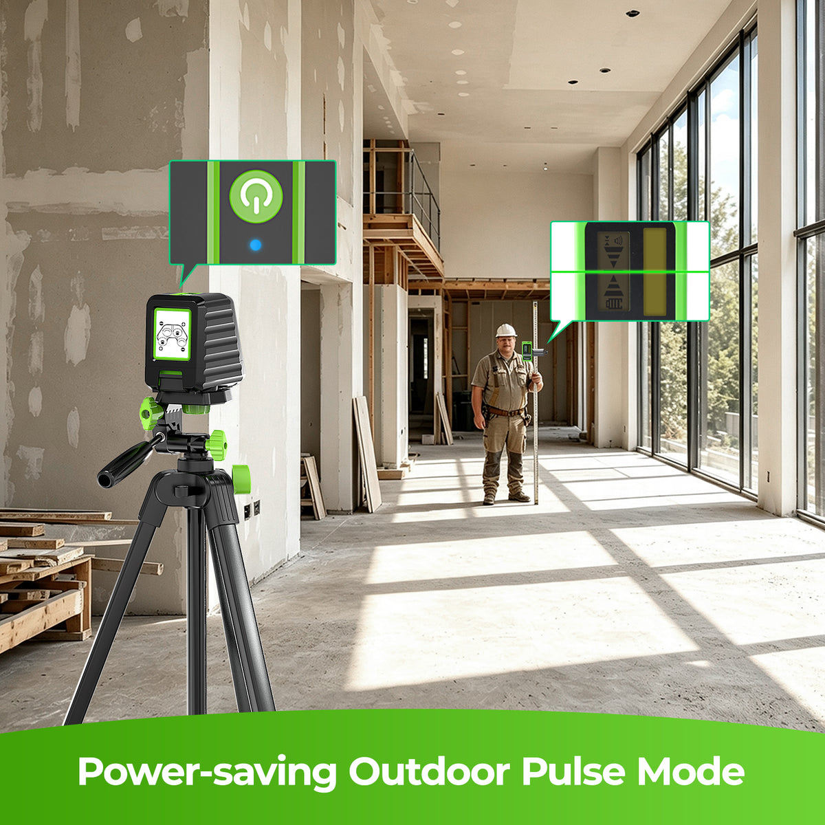 Huepar BOX1G Laser Level - Cross Line Laser Level