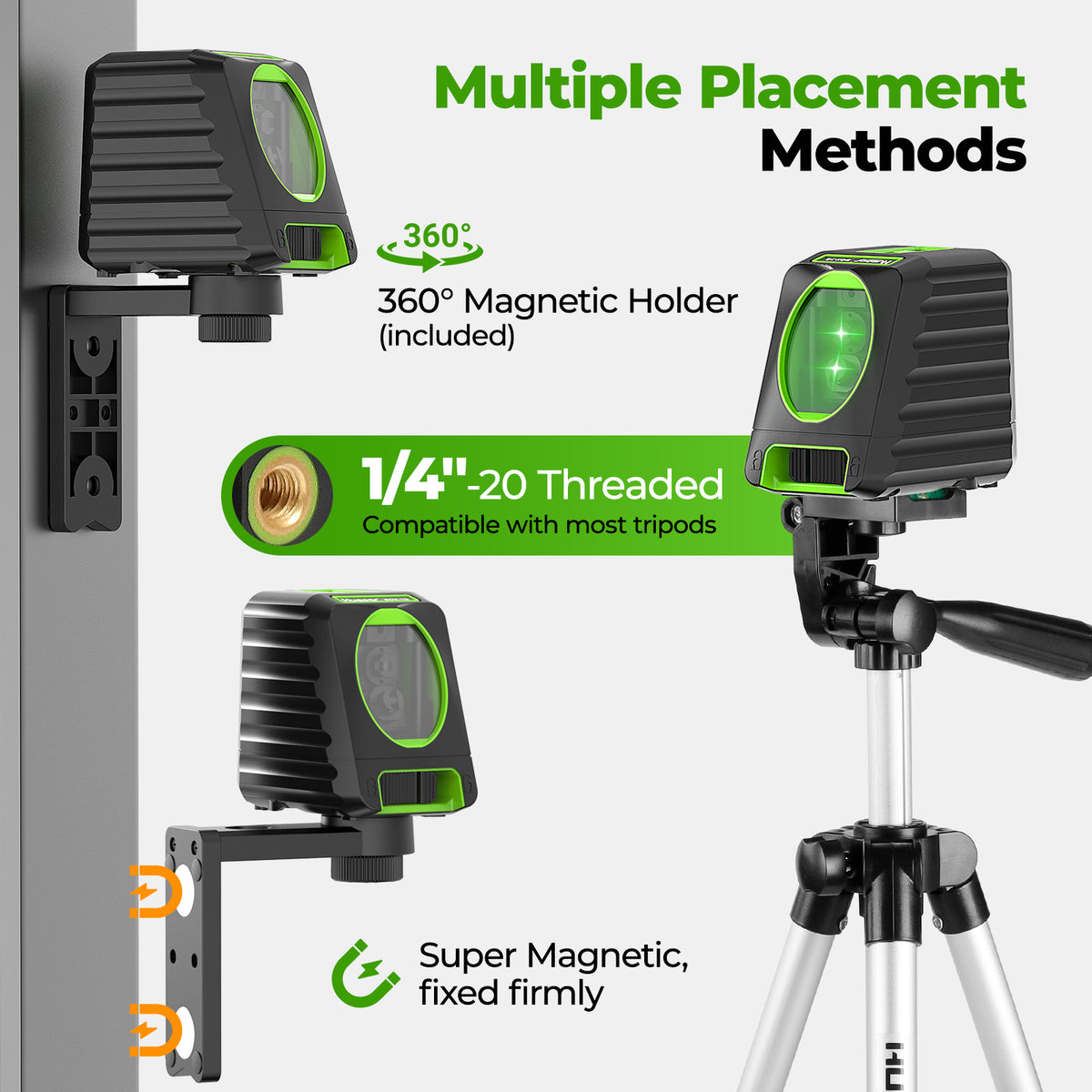 Huepar BOX1G Laser Level - Cross Line Laser Level
