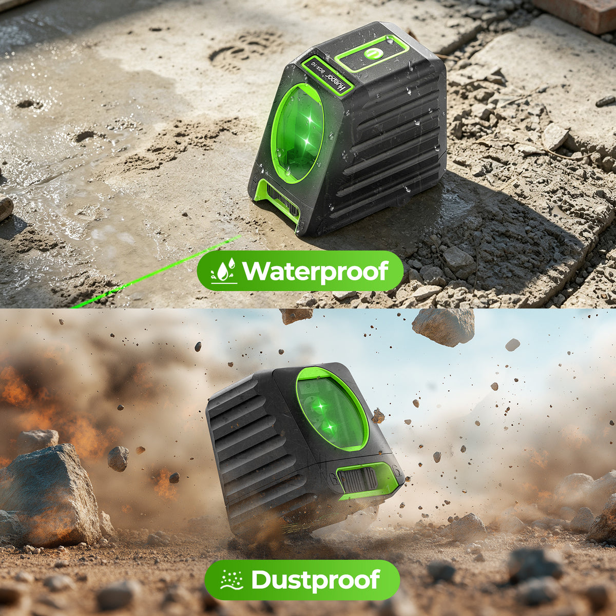 Huepar BOX1G Laser Level - Cross Line Laser Level