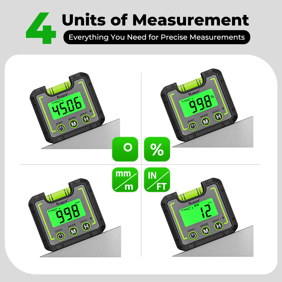 Huepar AG01 - Digital Level Angle Gauge Inclinometer - Electronic Inclinometer