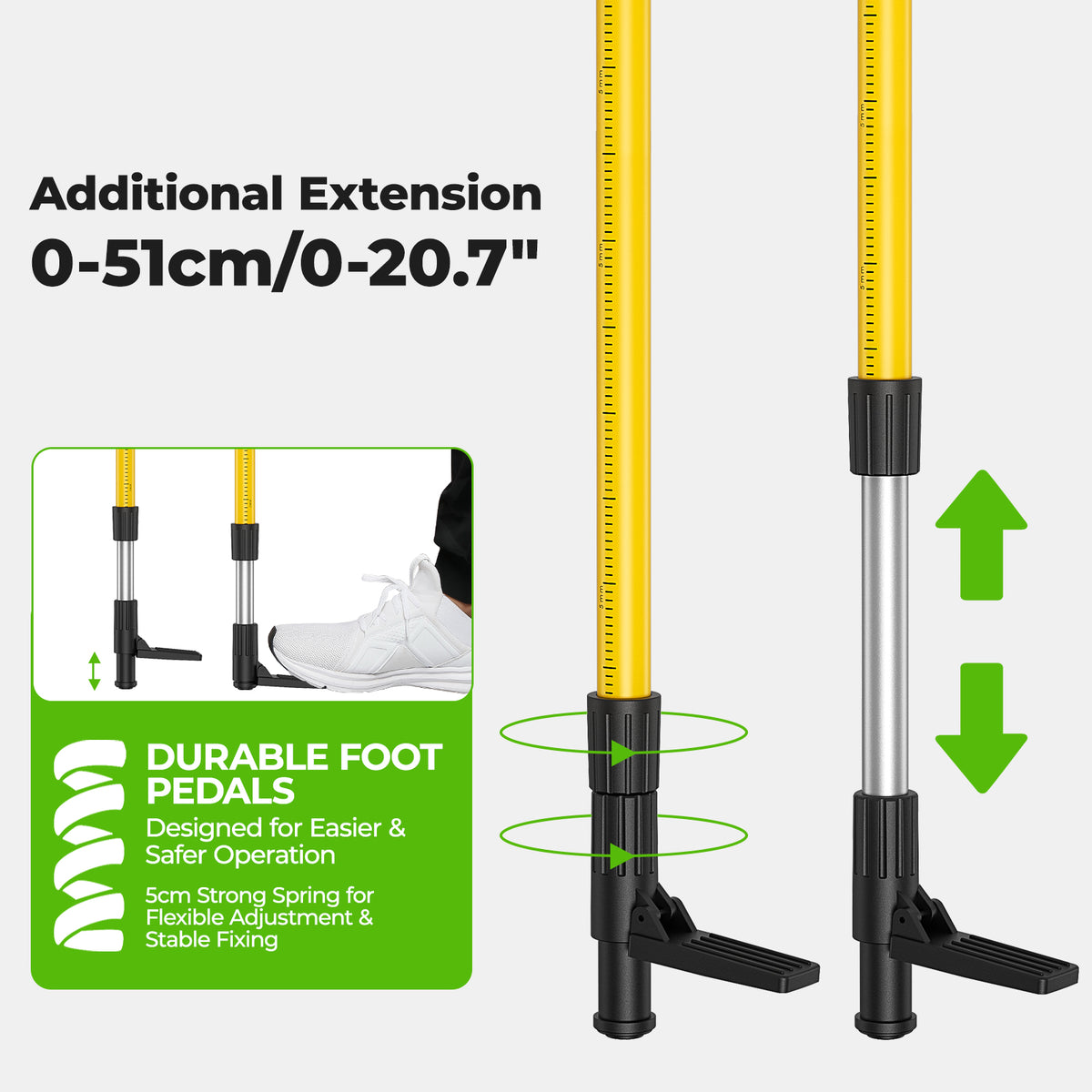 Huepar LP36 - 3.7m/12ft Laser Telescoping Pole