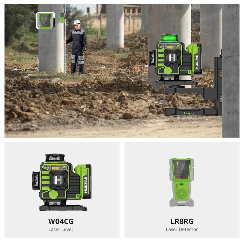 Huepar W04CG High Accuracy 4x360° Green Beam Laser Level HUEPAR US