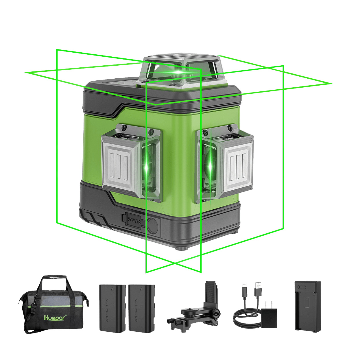 HuEpe- 503cg - 3D-Laser-Lithium-Ionen-Batterie und tragbare Werkzeugtasche