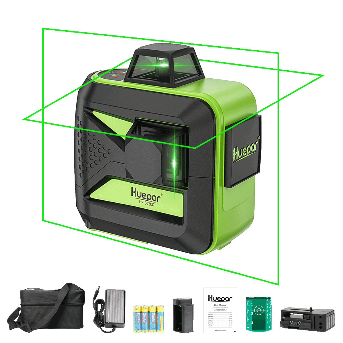 HuEpepar 602cg - 3D-Laserebene Selbstniveau USB-Ladung Verwenden Sie den trockenen Lithium-Ionen-Akku