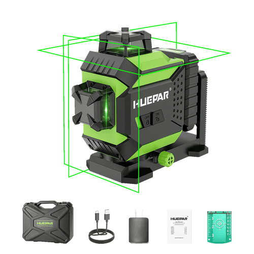 Huepar P03CG - 3D Laser Level Selbstnivellierender Bluetooth Outdoor Line Laser Green Beam