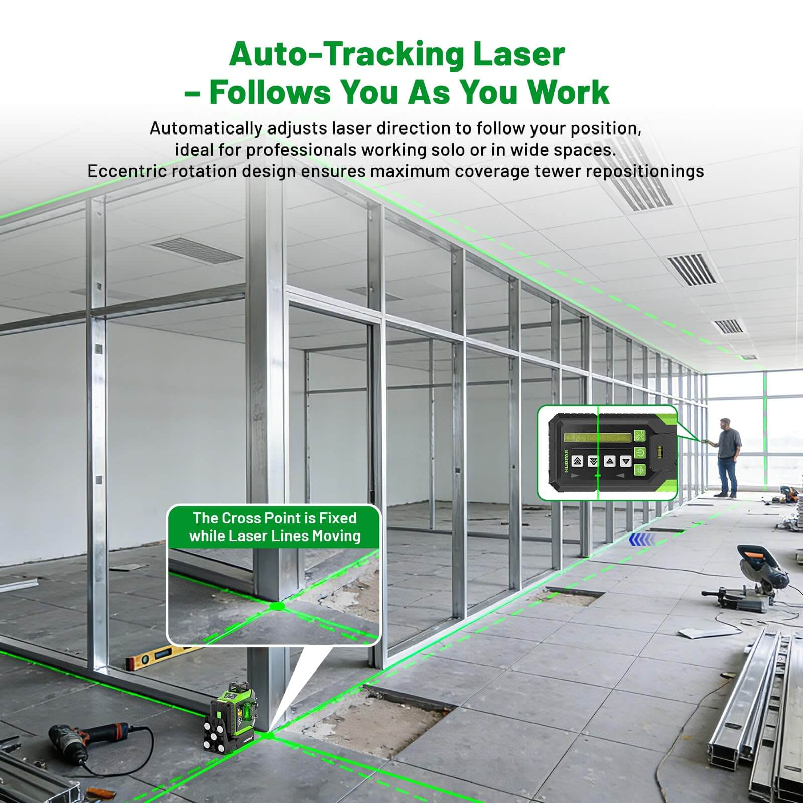 Huepar 703TR Laser Level - 3D Laser Levels