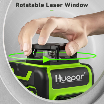 Huepar R03CG 3x360 laser level self-leveling outdoor 3D green beam cross line8