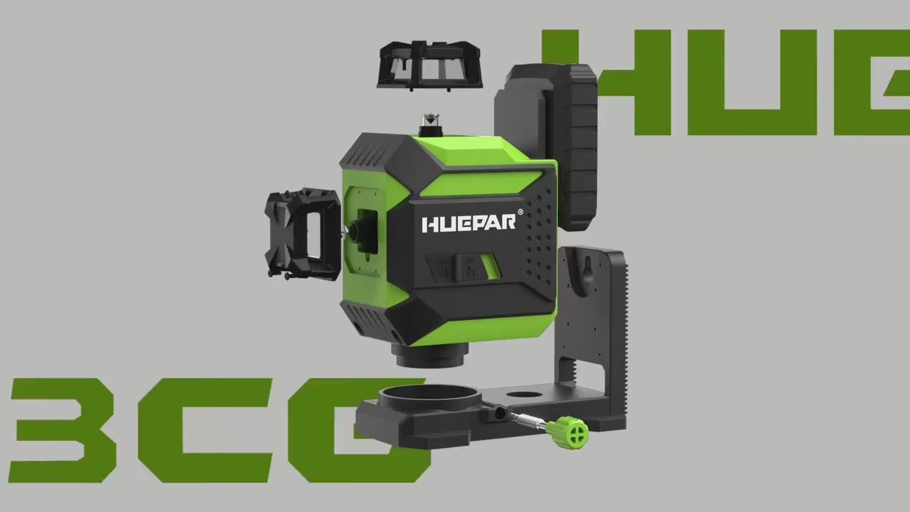 Huepar P03CG - 3D Laser Level Selbstnivellierender Bluetooth Outdoor Line Laser Green Beam