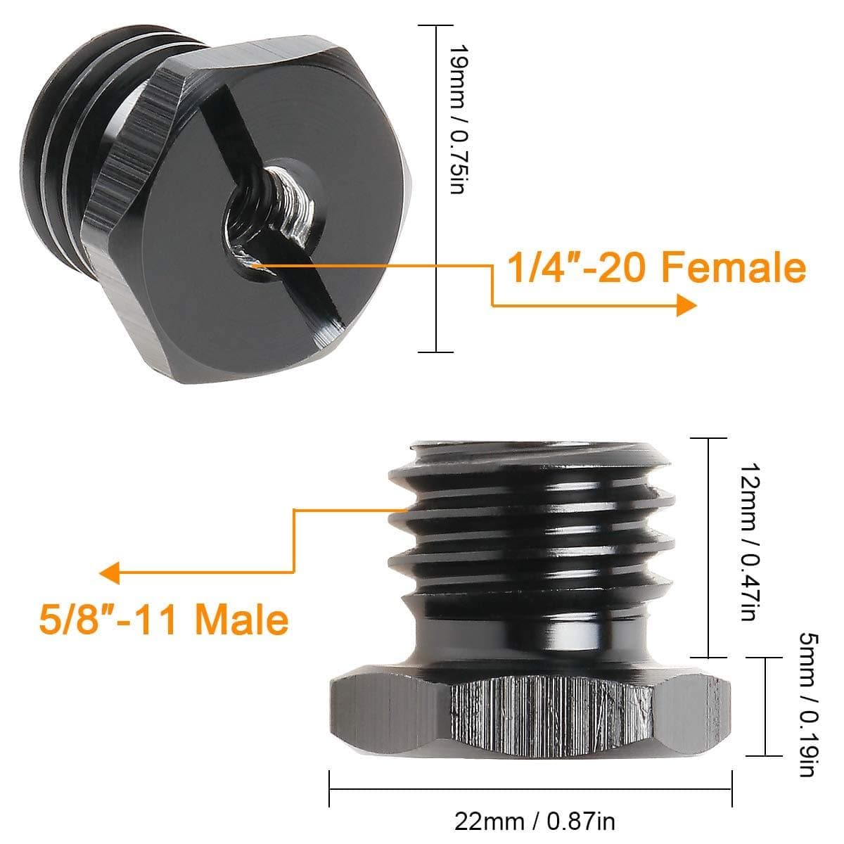 HUEPAR Adapter with 1/4 inch to 5/8 inch thread conversion for tripods and laser levels with free shipping in the US4