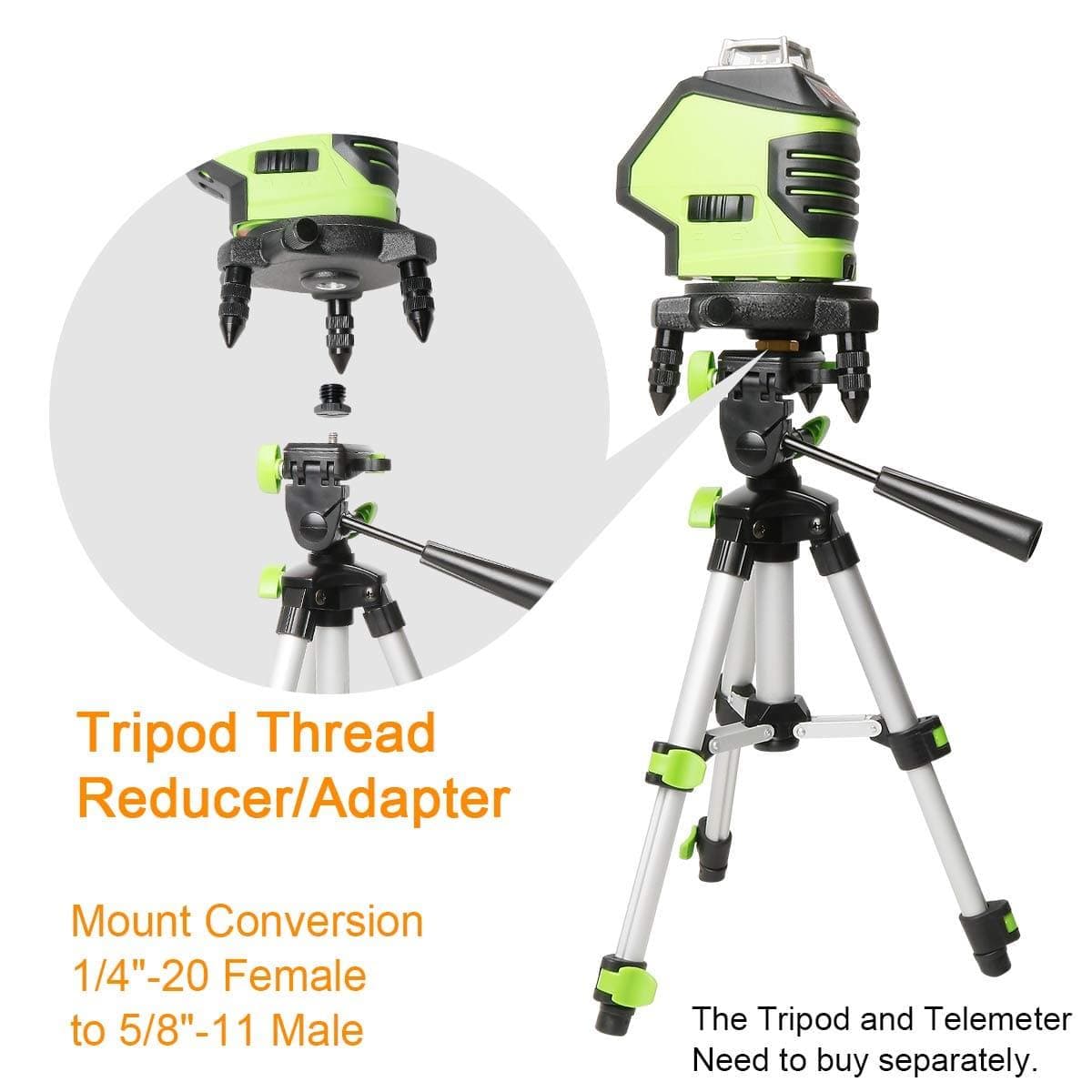 HUEPAR Adapter with 1/4 inch to 5/8 inch thread conversion for tripods and laser levels with free shipping in the US1