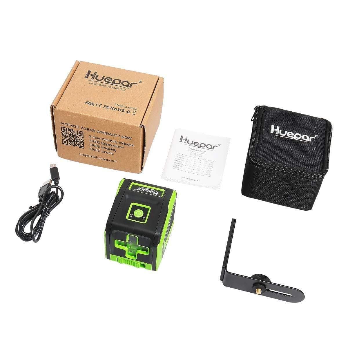 Huepar 5011G - Green Portable Line Laser with Pulse Mode & 360° Magnetic Rotating Base - HUEPAR US
