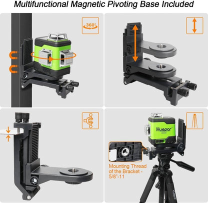 Huepar 503CG - 3D Green Beam Cross Line Self-Leveling Laser Level - HUEPAR US