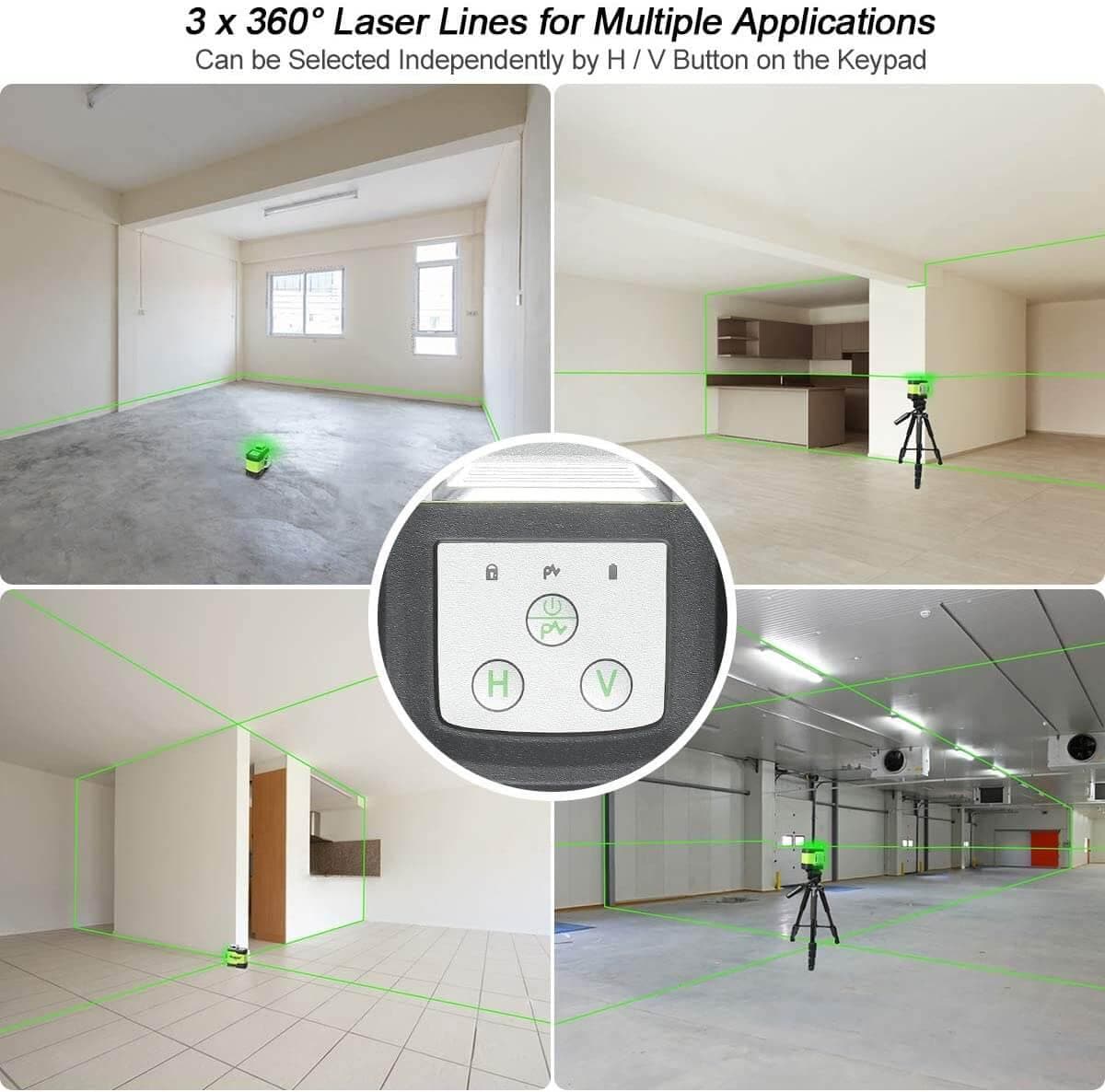 Huepar 503CG - 3D Green Beam Cross Line Self-Leveling Laser Level - HUEPAR US