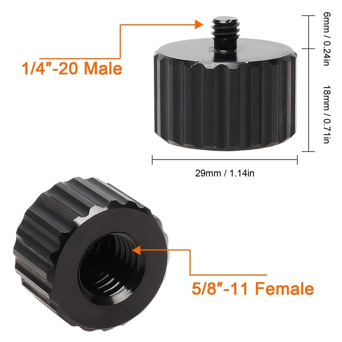 HUEPAR Adapter with 5/8-inch to 11 Female to 1/4-inch to 20 Male thread conversion for tripods and lasers, free shipping in the US3