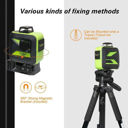 Huepar 602CG - 2D Cross Line Self-Leveling Laser Level - HUEPAR US