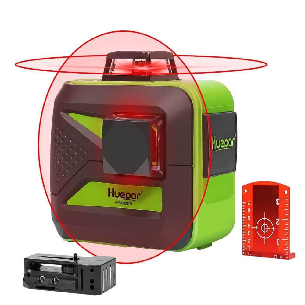 Huepar Cross Line Laser Level Outdoor Green Beam DIY Self-Leveling Laser  Levels Tool with 360° Magnetic Base & Battery BOX-1G 