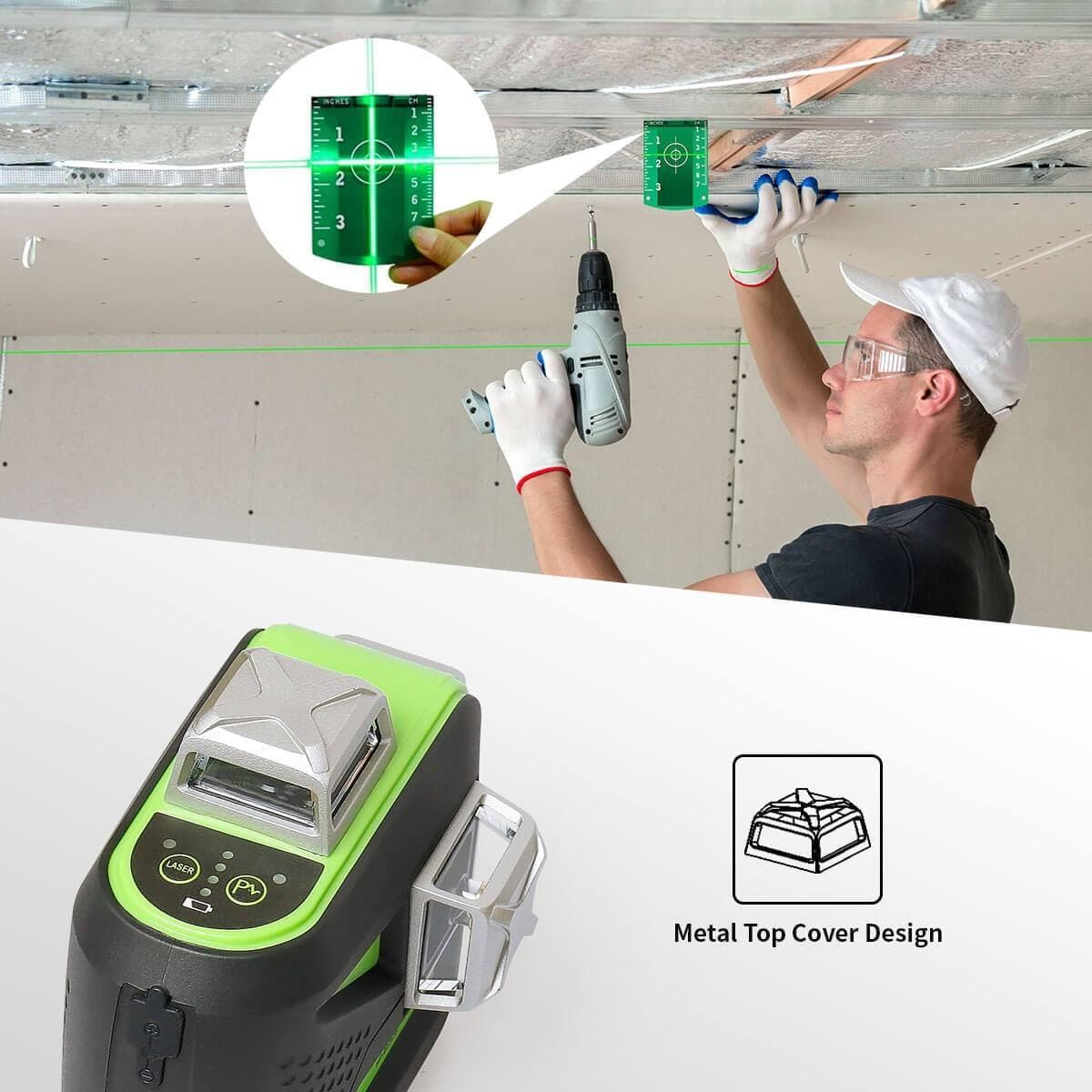 Huepar 603BT-H - 3D Green Beam Self-Leveling 3 X 360° Laser Level with Hardcase - HUEPAR US