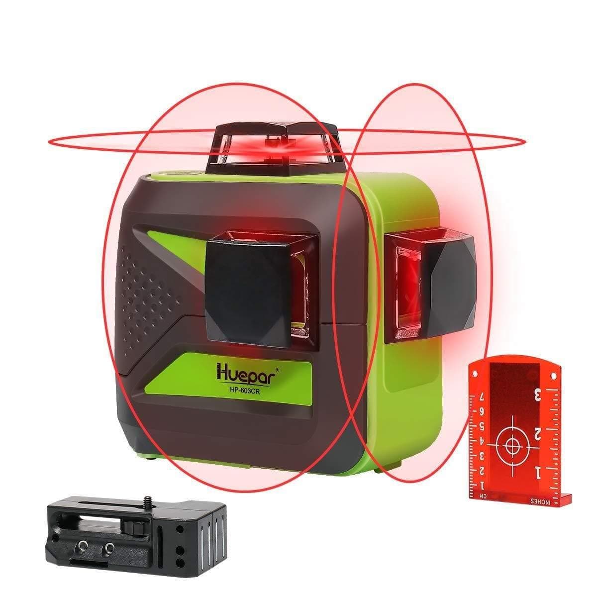 Huepar 603CR - Red Beam Self-Leveling Cross Line Laser Level with Magnetic Pivoting Base - HUEPAR US