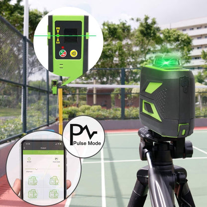 Huepar 603LP - 3X 360° Cross Line Self Leveling Laser Level Green with Bluetooth, Triple Power Supply - HUEPAR US