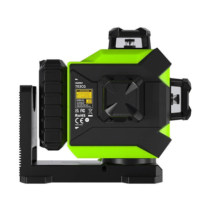 Huepar 703CG - 12 Lines 3D Osram Green Beam Self-Leveling Cross Line Laser Level with Hard Carry Case - HUEPAR US