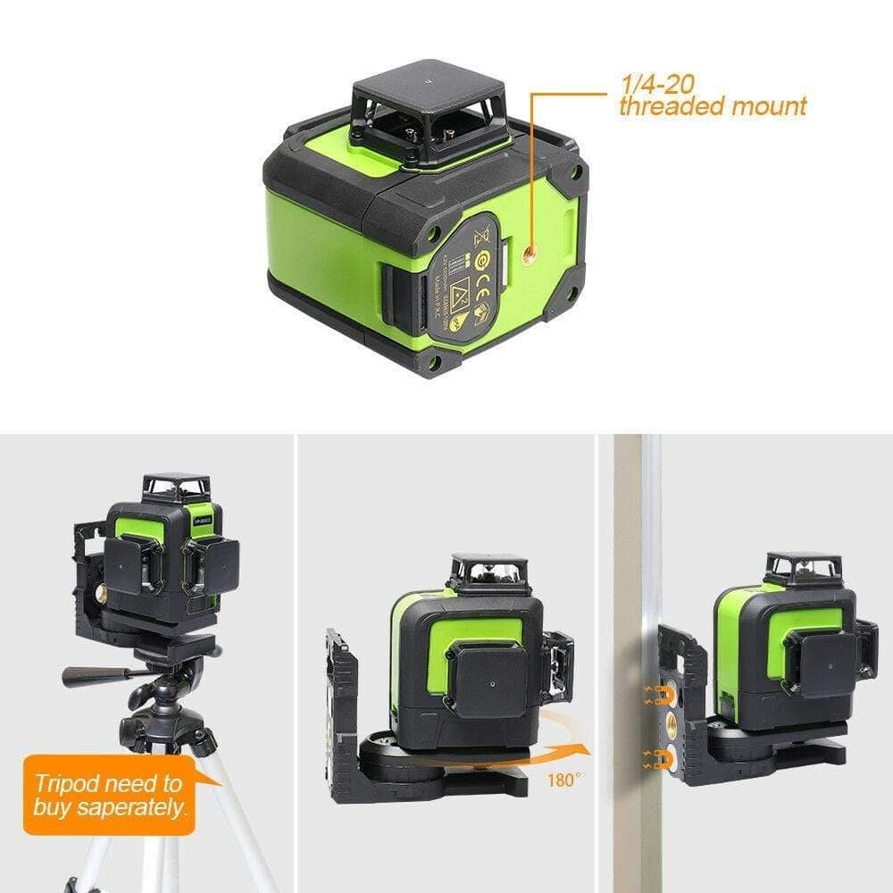 Huepar 903CG - 3x360 ° Self-Leveling 12 Lines 3D Cross Line Laser Level - HUEPAR US