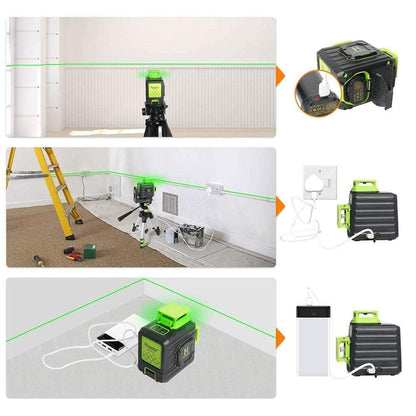 Huepar B02CG - 360° Green Beam Dual Plane Leveling and Alignment Cross Line Self-leveling Laser Level - HUEPAR US